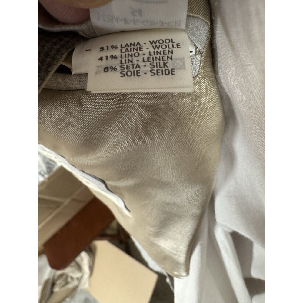 Brunello Cucinelli Prince Of Wales Taupe Sportcoat IT 54/ 44 US Wool Linen Silk - Picture 7 of 10
